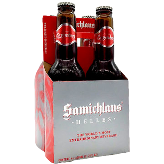 Stowe Public House & Bottle Shop: Schloss Eggenberg Samichlaus Helles beer 4-pack. Golden lager with fruity, anise, and vanilla notes.