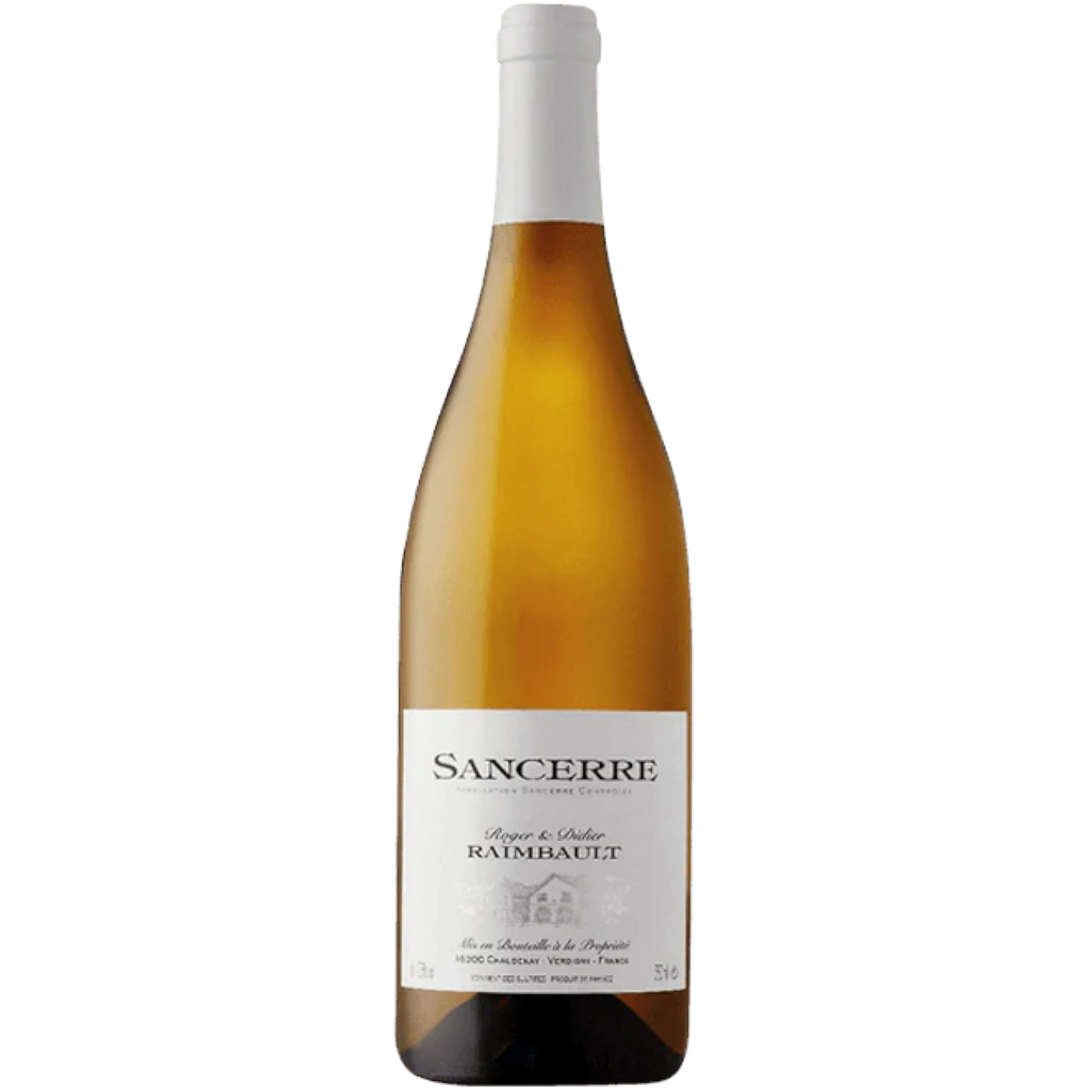 Stowe Public House & Bottle Shop Domaine Roger et Didier Raimbault Sancerre wine bottle, pale yellow with gold hints, crisp and vibrant Sauvignon Blanc.