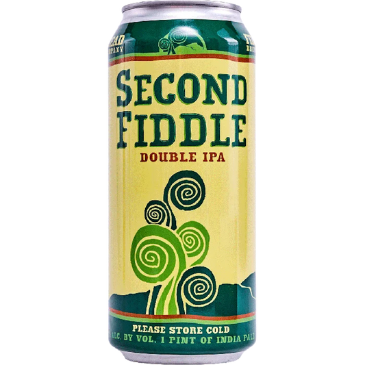 Stowe Public House & Bottle Shop Second Fiddle Double IPA can. Yellow can with green accents and text.