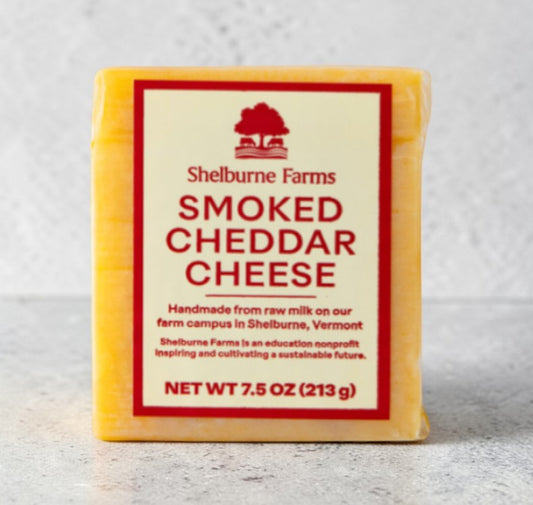 Stowe Public House & Bottle Shop Shelburne Farms Smoked Cheddar cheese block with a bacon-like flavor.