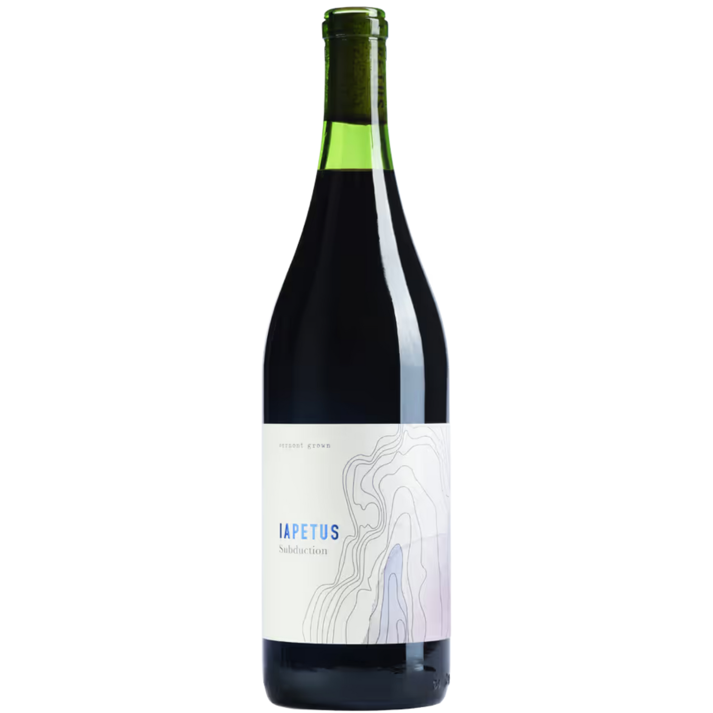 Stowe Public House & Bottle Shop Shelburne Vineyard Iapetus Subduction red wine bottle with topographic label.