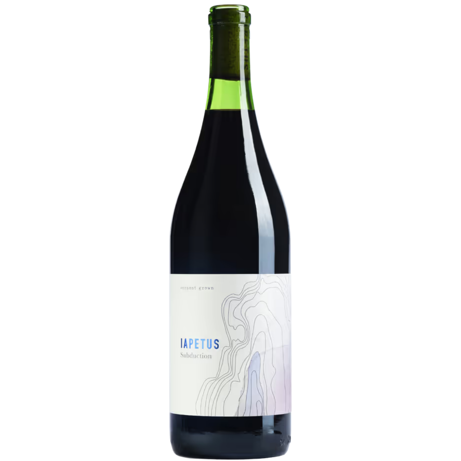 Stowe Public House & Bottle Shop Shelburne Vineyard Iapetus Subduction red wine bottle with topographic label.