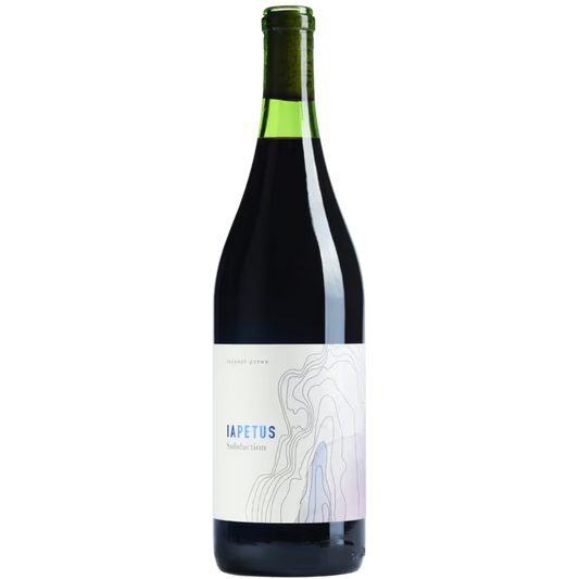 Stowe Public House & Bottle Shop Shelburne Vineyard Iapetus Subduction red wine bottle with topographic label.