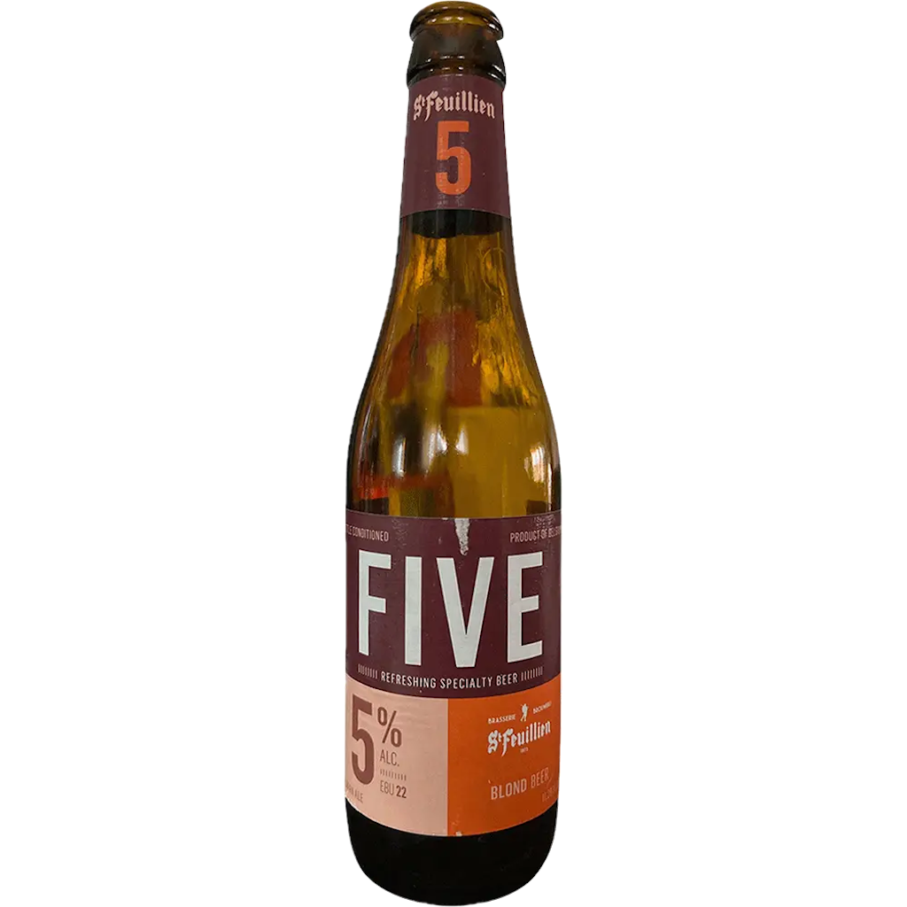 Stowe Public House & Bottle Shop Brasserie St-Feuillien FIVE 5% blond beer bottle. Refreshing specialty beer with citrus notes.