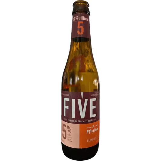 Stowe Public House & Bottle Shop Brasserie St-Feuillien FIVE 5% blond beer bottle. Refreshing specialty beer with citrus notes.
