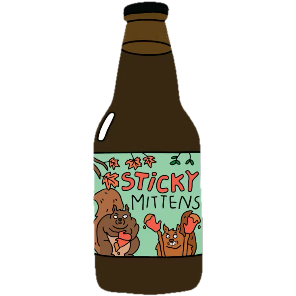 Stowe Public House & Bottle prairie artisan ales Sticky Mittens Bourbon Barrel Aged Imperial Stout with cinnamon and maple roasted pecans.