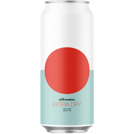 Stowe Public House & Bottle Shop Stillwater Extra Dry sake style saison ale can with red circle design.