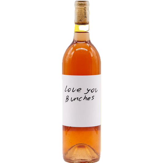 Stowe Public House & Bottle Shop presents Stolpman Vineyards Love You Bunches Orange wine. A bottle of orange wine with a white label.