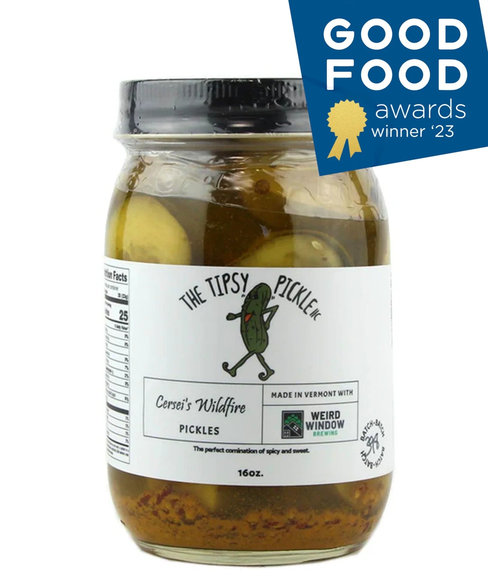 Stowe Public House & Bottle Shop Tipsy Pickle Cersei's Wildfire jalapeno pickles, spicy and sweet.