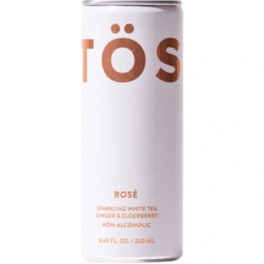 Stowe Public House & Bottle Shop Tost Sparkling Rosé non-alcoholic beverage can. White tea, elderberry, ginger flavor.