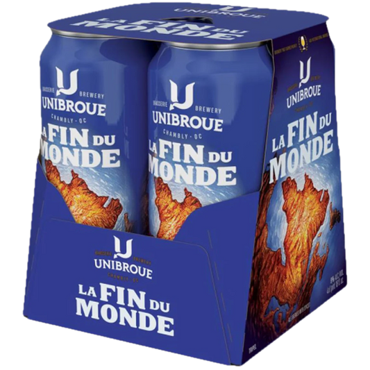 Stowe Public House & Bottle Shop: Unibroue La Fin du Monde beer 4-pack. Golden ale with notes of grain, fruit, and spice.
