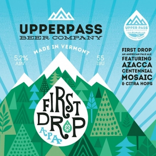 Stowe Public House & Bottle Shop Upper Pass Beer First Drop An American Pale Ale featuring Azacca, Centennial, Mosaic & Citra hops.