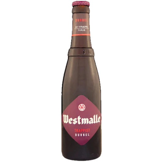 Stowe Public House & Bottle Shop: Westmalle Trappist Dubbel dark reddish-brown beer, 7% ABV, 11.2 fl oz bottle.