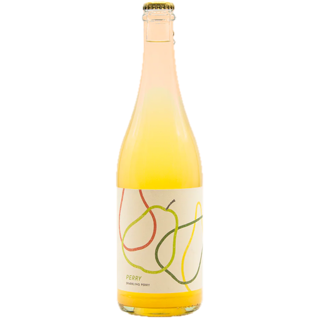 Stowe Public House & Bottle Shop Wildbranch Cider Perry, a sparkling pear cider with a light yellow hue and a minimalist pear design on the label.