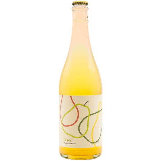 Stowe Public House & Bottle Shop Wildbranch Cider Perry, a sparkling pear cider with a light yellow hue and a minimalist pear design on the label.