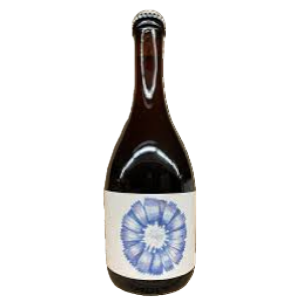 Stowe Public House & Bottle Shop Wunderkammer amber beer with chicory, featuring a blue floral design on the label.