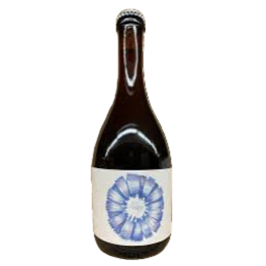 Stowe Public House & Bottle Shop Wunderkammer amber beer with chicory, featuring a blue floral design on the label.