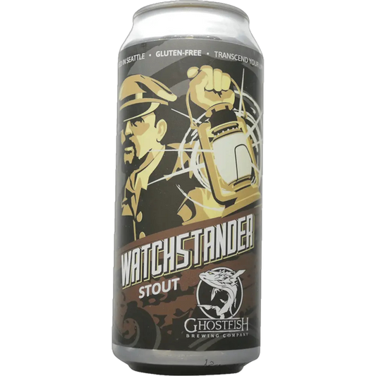 Stowe Public House & Bottle Shop Ghostfish Brewing Co. Watchstander Stout, a gluten-free dark beer with notes of chocolate, marshmallow, and coffee.