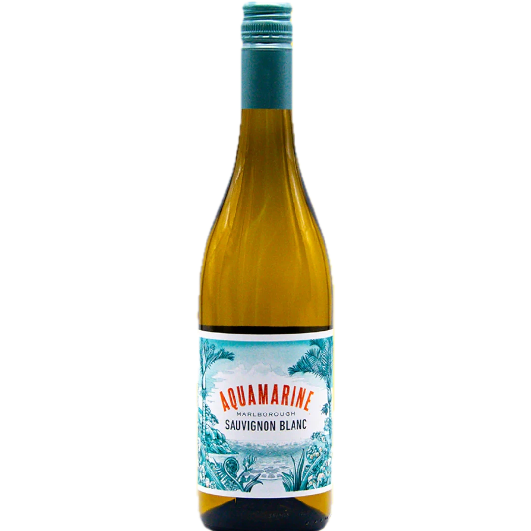 Stowe Public House & Bottle Shop Aquamarine Sauvignon Blanc white wine bottle with tropical fruit and citrus notes.