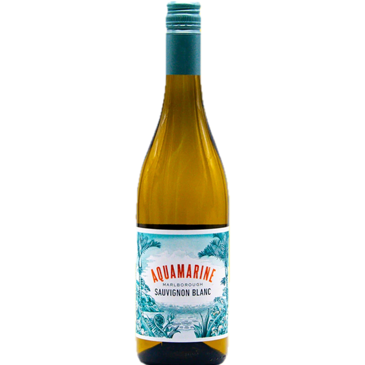 Stowe Public House & Bottle Shop Aquamarine Sauvignon Blanc white wine bottle with tropical fruit and citrus notes.